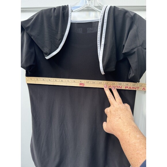 Sam and Jess Black/White Blouse‎ Contrast Trim Bell 3/4 Sleeve Women’s Petite LG - Picture 8 of 11